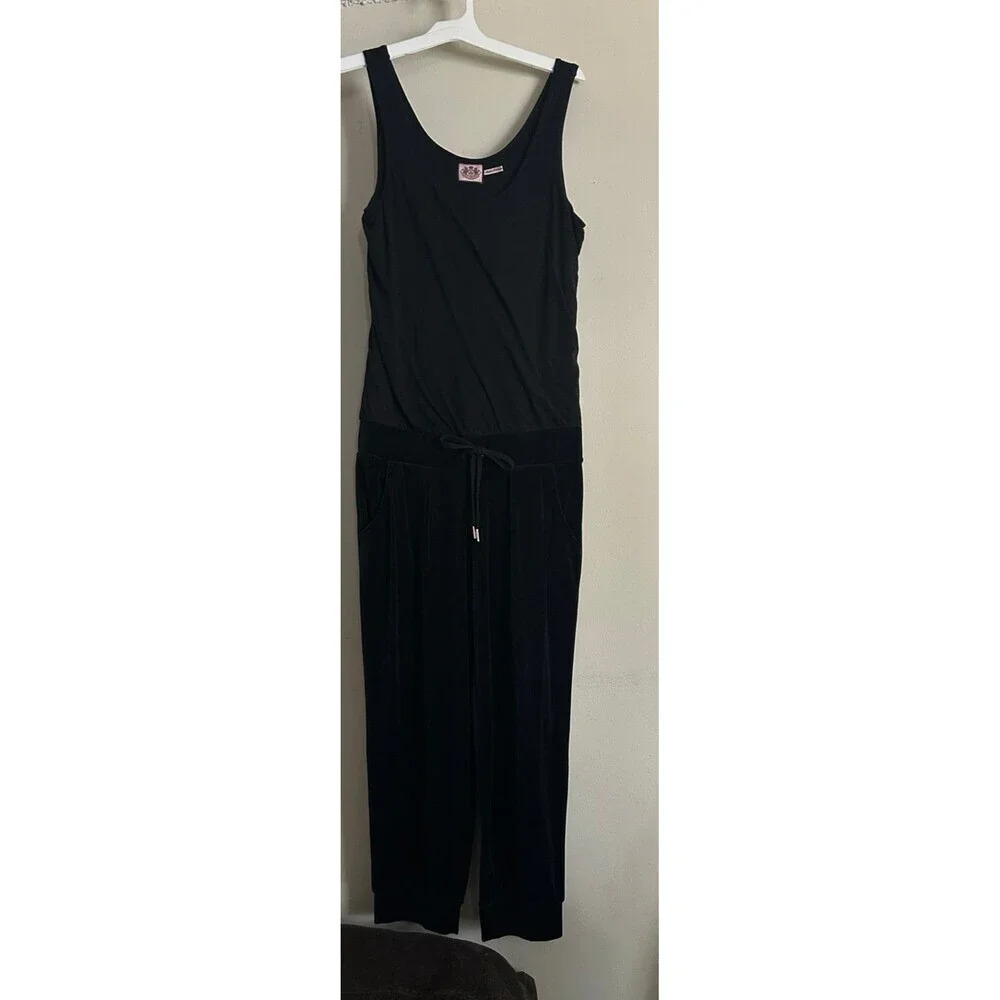 Juicy Couture black velour romper size L